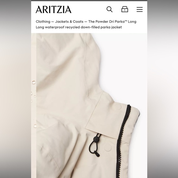 Aritzia TNA The dri parka long medium size in white - Picture 5 of 15